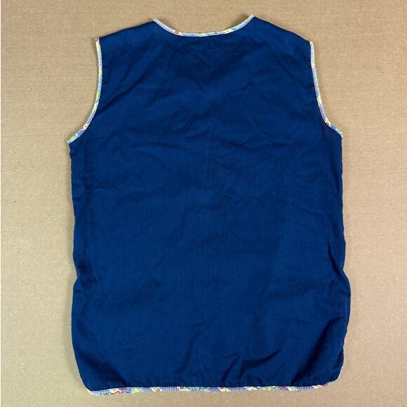 Vintage Handmade Quilt Floral Folk Scandinavian Pattern Vest Fits like Medium - Picture 5 of 8